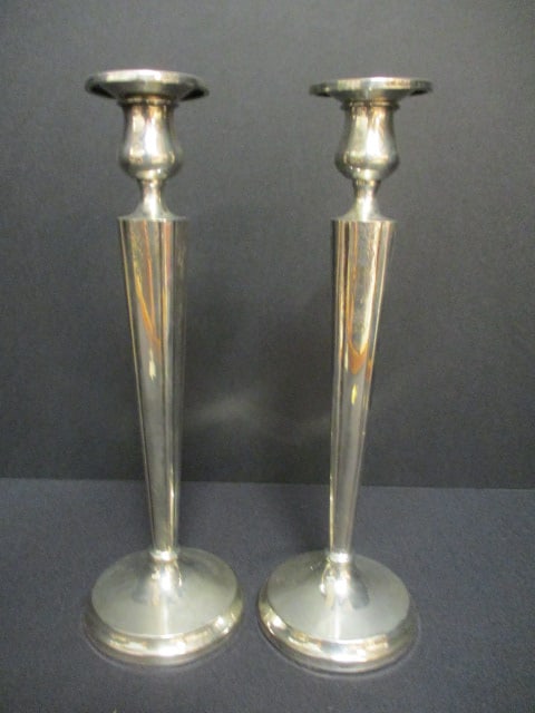 Pair of Victorian Weighted Sterling Candle Sticks (1 of 5)