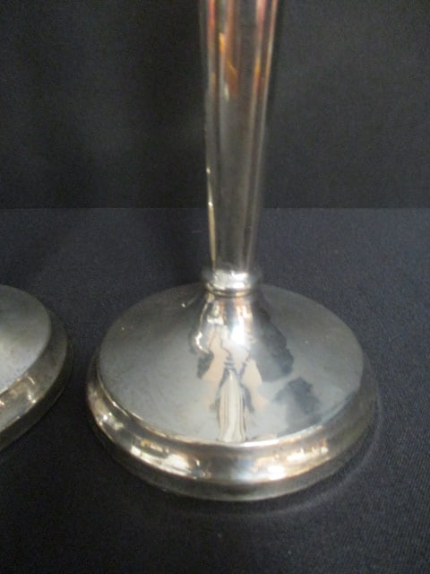 Pair of Victorian Weighted Sterling Candle Sticks - 2