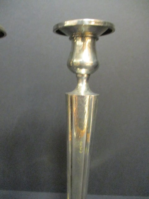 Pair of Victorian Weighted Sterling Candle Sticks - 3
