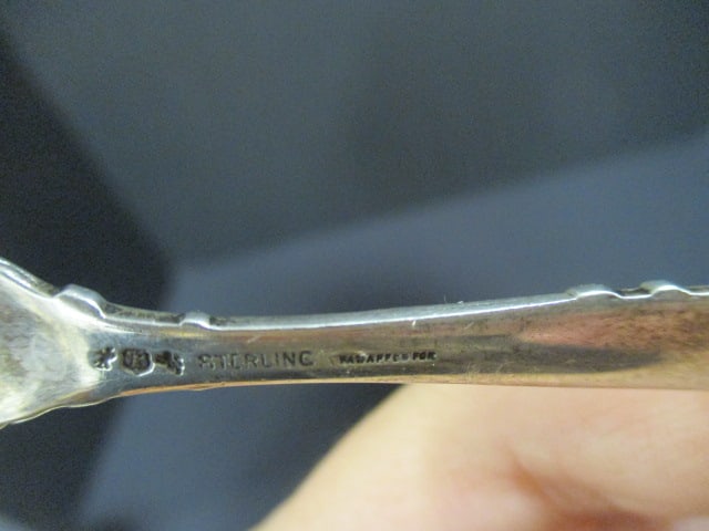 Victorian Sterling Sugar Cube Tong and Three Sterling Pins - 7