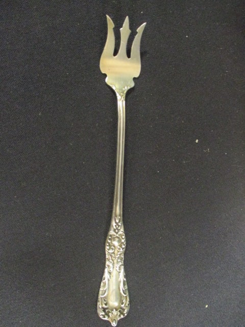Pair of S. Kirk & Sons Sterling Tongs and Sterling Relish Fork - 2