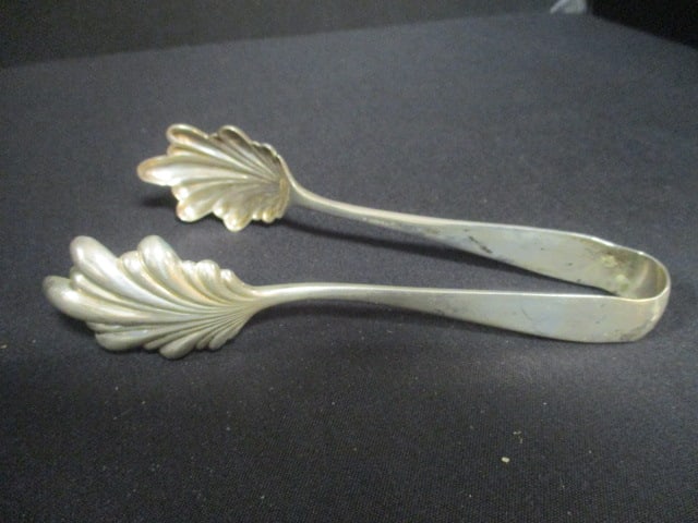 Pair of S. Kirk & Sons Sterling Tongs and Sterling Relish Fork - 5