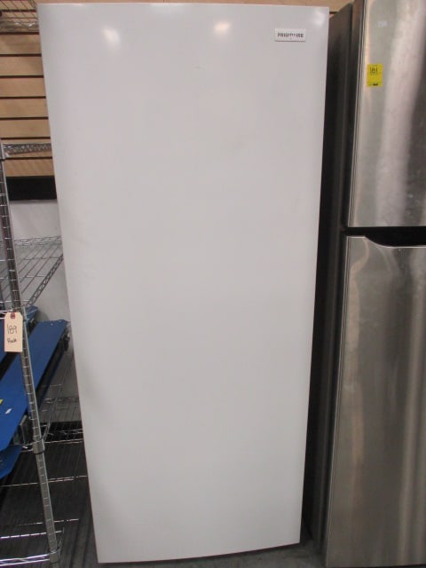 Frigidaire White Upright Freezer: 27 3/4" x 28 3/4" x 67 1/2", Model FFFU1F2VM, Serial #8A31610749, plugged in and freezing, has owner's manual, Local Pickup Only
