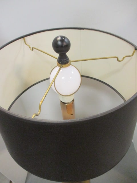Brass Candle Stick Lamp with Black Shade - 4