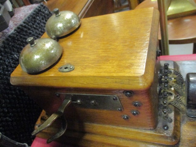 Antique Western Electric Co. Oak Double Box Hand Crank Wall Telephone - 3