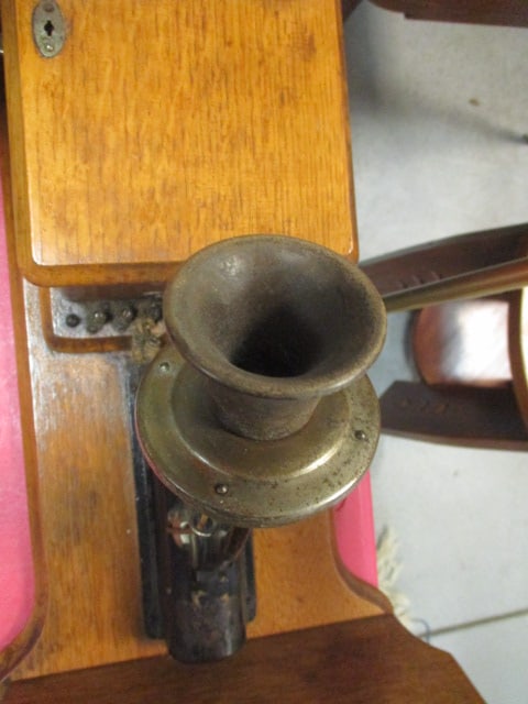 Antique Western Electric Co. Oak Double Box Hand Crank Wall Telephone - 4