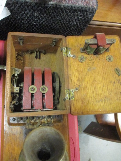 Antique Western Electric Co. Oak Double Box Hand Crank Wall Telephone - 5