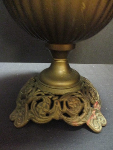 Rare Vintage Fenton Cranberry Opalescent Wedding Ring Shade Electric Lamp - 2