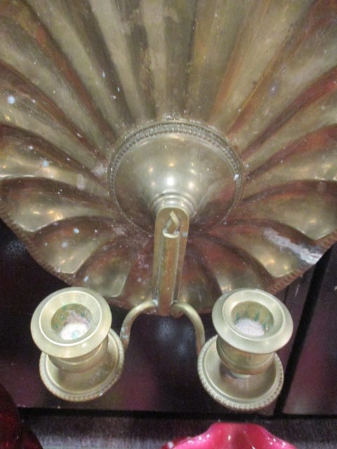 Brass Shell 2 Arm Candle Wall Sconce - 2