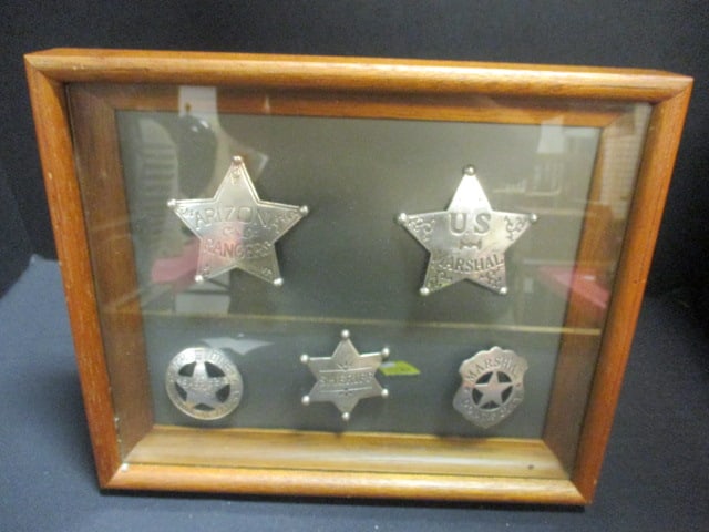 Shadow Box Framed Nostalgic Western Law Officer Badges (1 of 7)