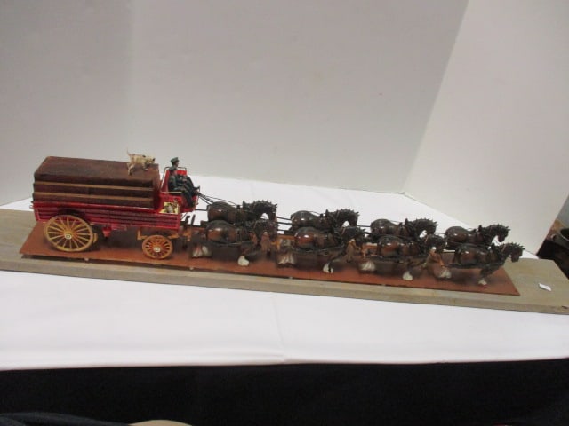 Hand Constructed Model "Budweiser" Clydesdale Drawn Beer Wagon (1 of 11)