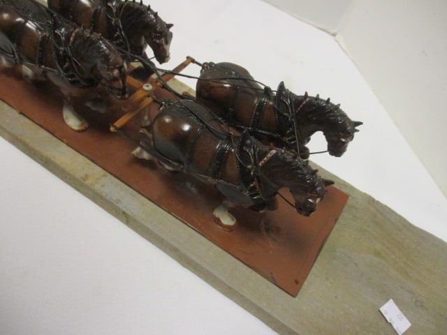 Hand Constructed Model "Budweiser" Clydesdale Drawn Beer Wagon - 2