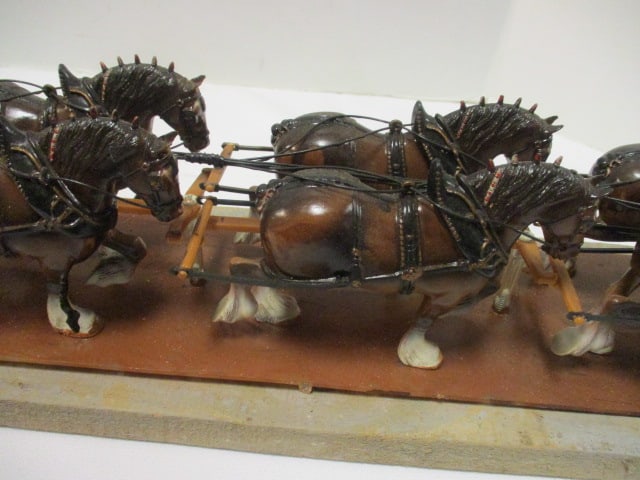 Hand Constructed Model "Budweiser" Clydesdale Drawn Beer Wagon - 3