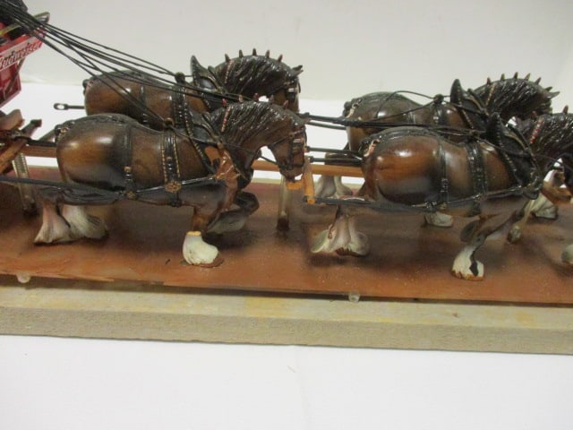 Hand Constructed Model "Budweiser" Clydesdale Drawn Beer Wagon - 4