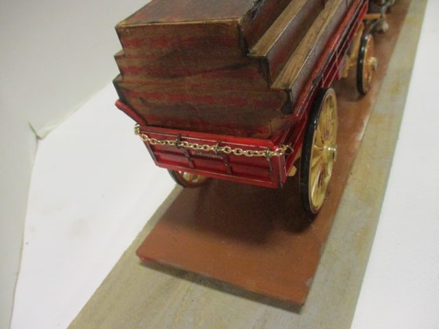Hand Constructed Model "Budweiser" Clydesdale Drawn Beer Wagon - 8