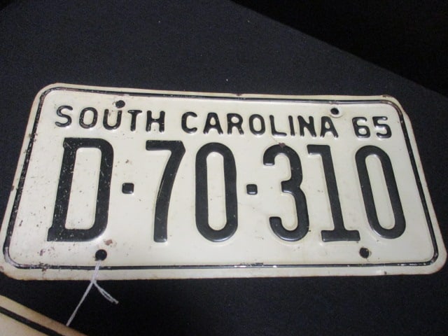 1965 South Carolina Matched Set of Embossed License Plates - 3