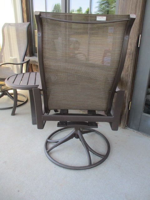 Pair of Tropitone Bronzed Metal Frame Armchairs and Round Side Table - 4