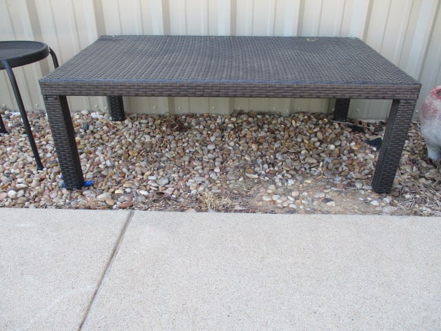 Woven Resin Patio Coffee Table: 46" x 25 1/2" x 16", Local Pickup Only