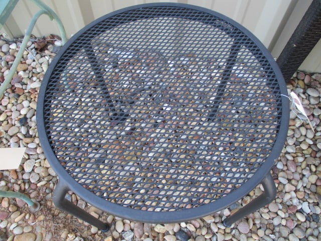 Round Black Metal Mesh Side Table - 2