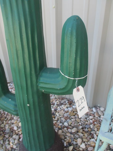 Painted Concrete Cactus Yard Statue - 6