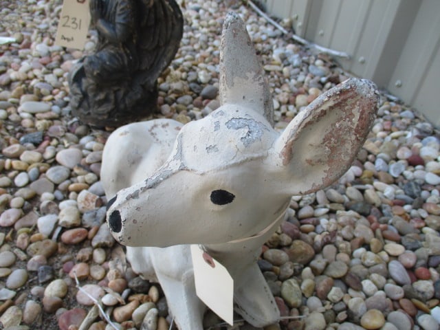 Painted Concrete Resting Deer Statue - 3