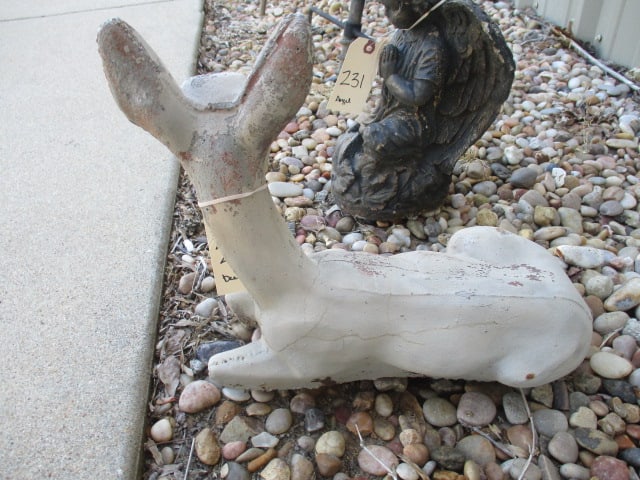 Painted Concrete Resting Deer Statue - 6