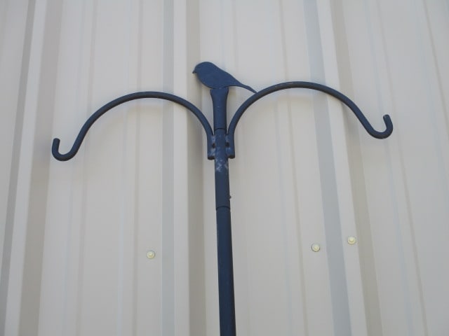 8' Double Shepherd Hook with Bird Finial: Local Pickup Only