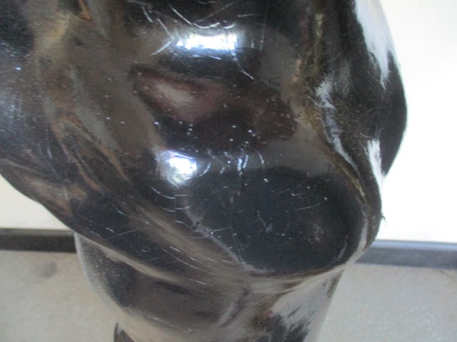 Signed Stylized Large Black Panter Climbing Tree Wildlife Floor Statue - 12