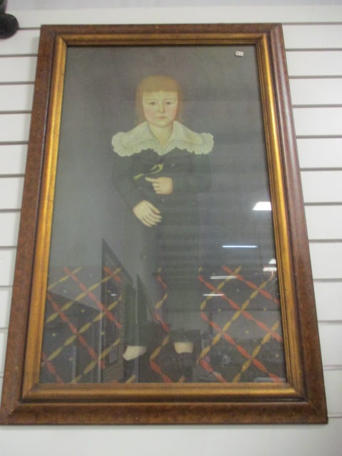 Framed "Boy with Bird" Colonial Child Portrait Print (1 of 4)