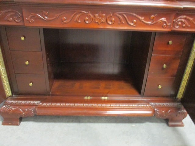 Beautifully Carved Arch Top Mahogany Multi-Purpose Cabinet - 3