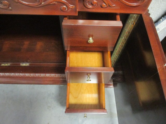 Beautifully Carved Arch Top Mahogany Multi-Purpose Cabinet - 4