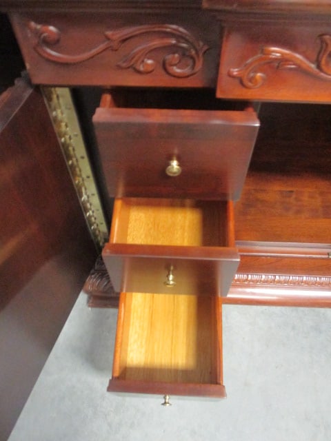 Beautifully Carved Arch Top Mahogany Multi-Purpose Cabinet - 5