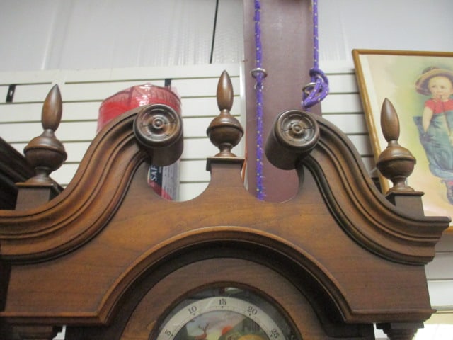 1970's Howard Miller Model 4898 Triple Chime Weight Driven Grandfather Clock - 2