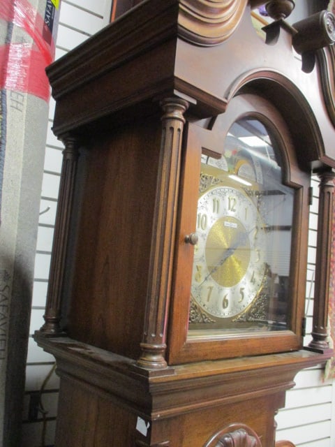 1970's Howard Miller Model 4898 Triple Chime Weight Driven Grandfather Clock - 8