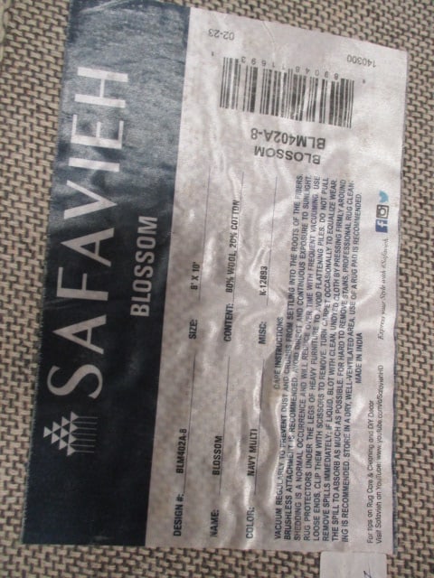 Safavieh "Blossom" Navy Multi Color Wool/Cotton Blend Area Rug - 5