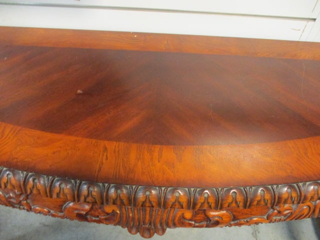 Universal Furniture Co. Havily Carved Banded Bowfront Console Table - 6