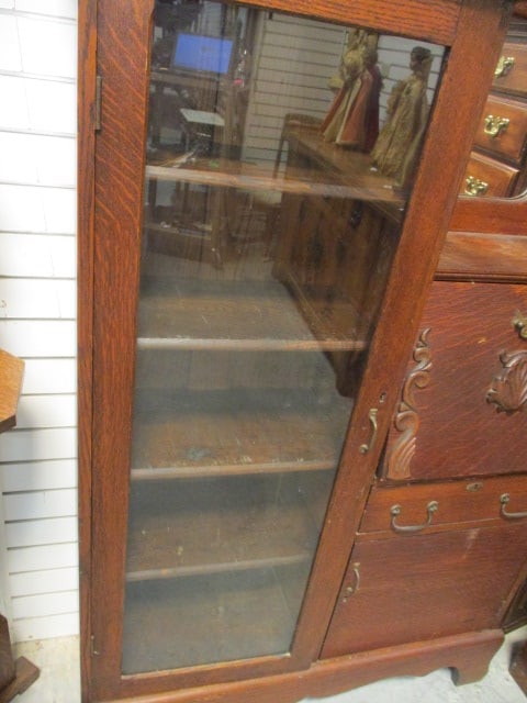 Victorian Tiger Oak Side by Side Secretary - 2