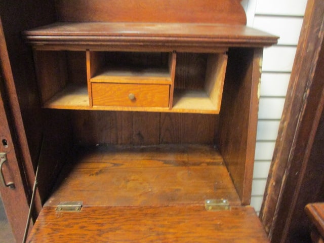Victorian Tiger Oak Side by Side Secretary - 5
