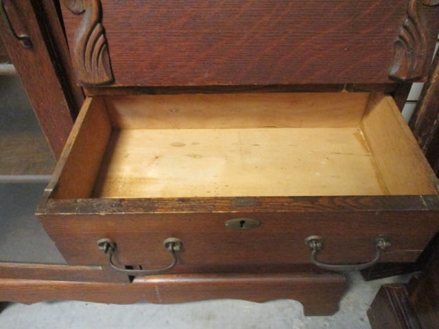 Victorian Tiger Oak Side by Side Secretary - 7