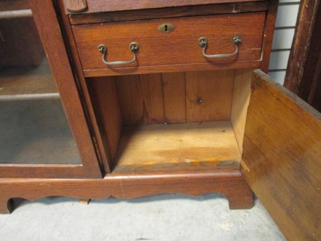 Victorian Tiger Oak Side by Side Secretary - 8