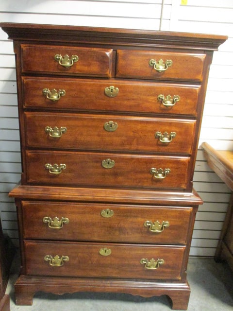 Mahogany 5 over 2 High Chest: 38 1/2" x 18 1/4" x 58 1/2", one piece chest, 5 over 2 chest, drawers have a slight odor-please preview, Local Pickup Only