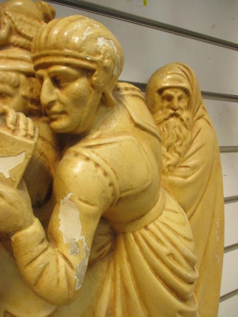 Large Devotional High Relief The Third Station of the Cross "Jesus Falls the First Time" - 3