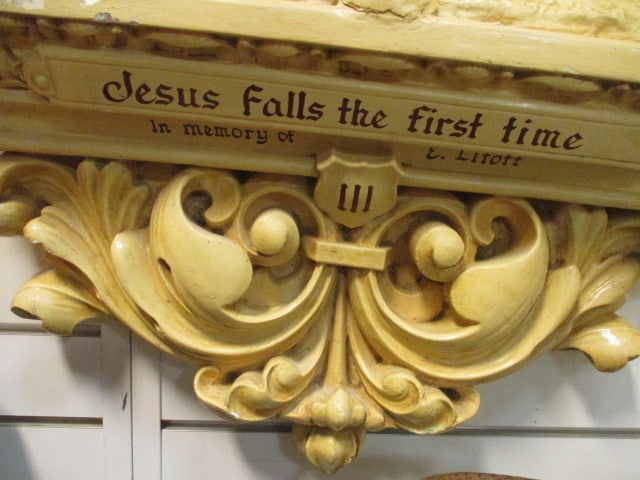 Large Devotional High Relief The Third Station of the Cross "Jesus Falls the First Time" - 7