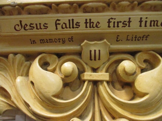 Large Devotional High Relief The Third Station of the Cross "Jesus Falls the First Time" - 8