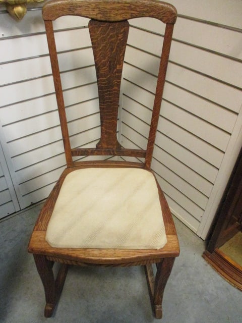 Vintage Tiger Oak Rocker: 16 1/2"w, Local Pickup Only