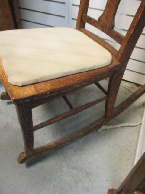 Vintage Tiger Oak Rocker - 4