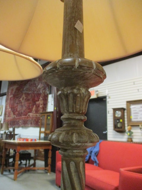 Pair of Carved Neoclassical Style Floor Lamps - 4