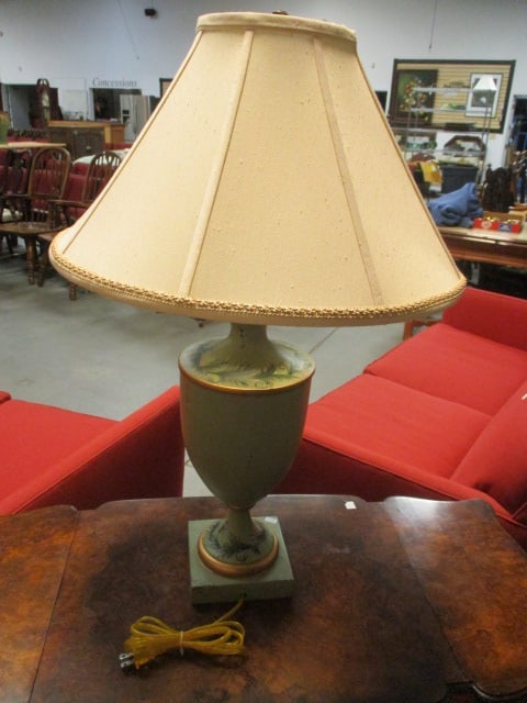 Handpainted Neoclassical Urn Table Lamp: 30"h, Local Pickup Only