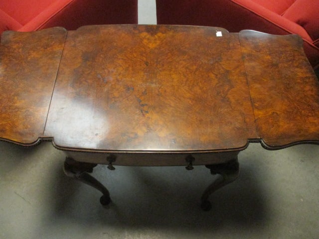 Vintage Maple & Co. French Provencial Style Burlwood Drop Side Accent Table - 2
