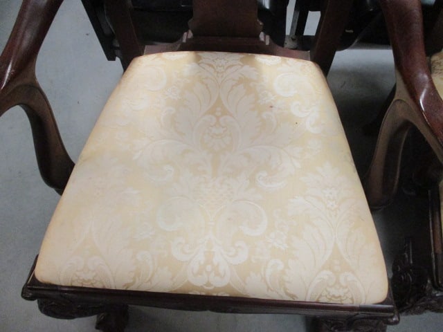 Pair of Bernhardt Flame Mahogany Chippendale Style Arm Chairs - 2